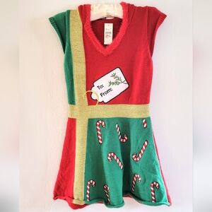 NWT Christmas Sweater Dress Holiday Festive Party Sexy Gift Wrapped Hooded Ugly